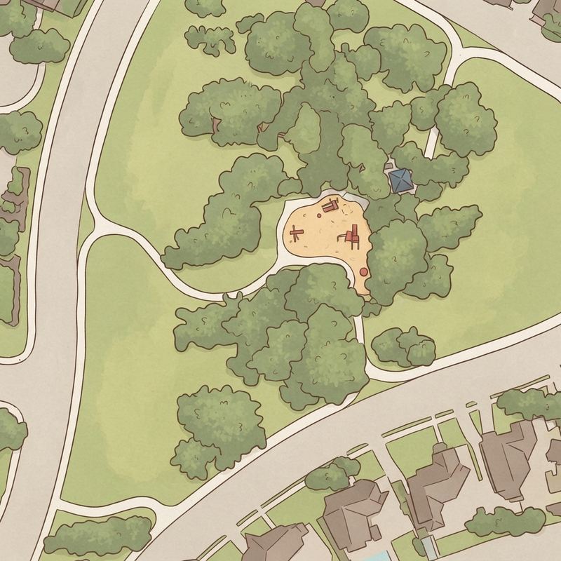 Illustrated map of Cedar Elm Park
