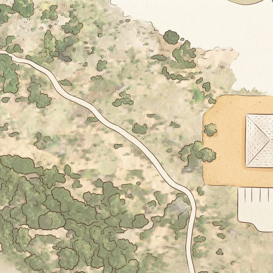 Illustrated map of Cedar Hill State Park