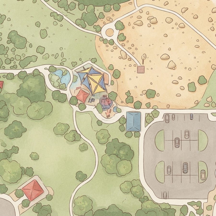 Illustrated map of Centennial Hills Pickleball Courts