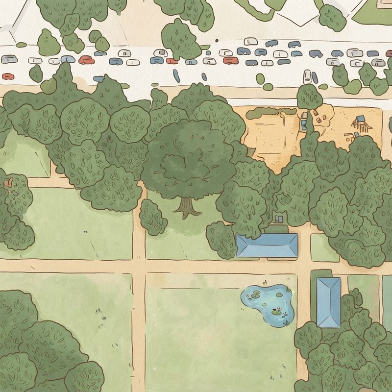 Illustrated map of Centennial Park All Childrens Playground