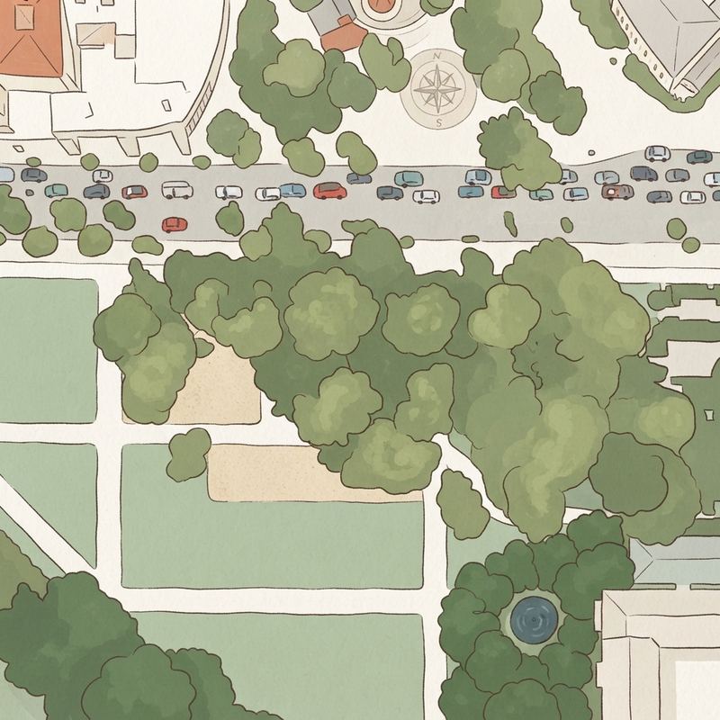 Illustrated map of Centennial Park District