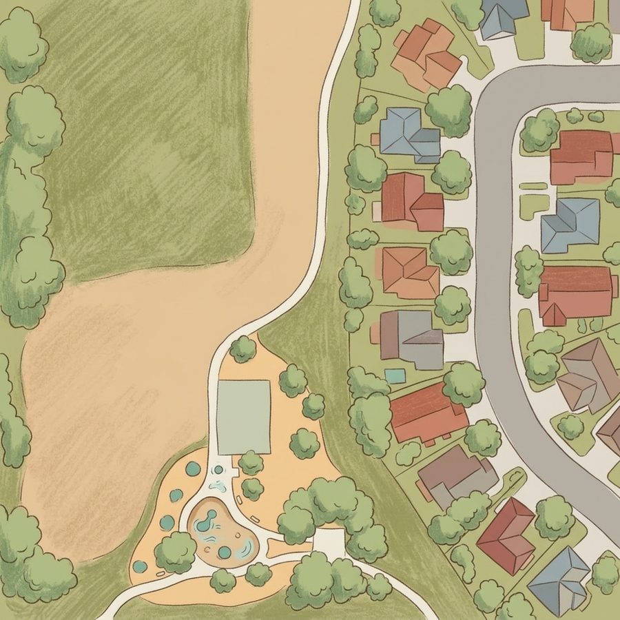 Illustrated map of Centennial Ridge Park