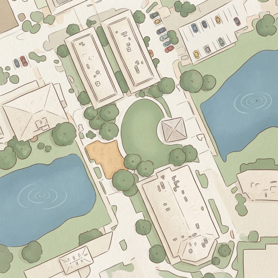 Illustrated map of Central Green – Willow Fork Drainage District