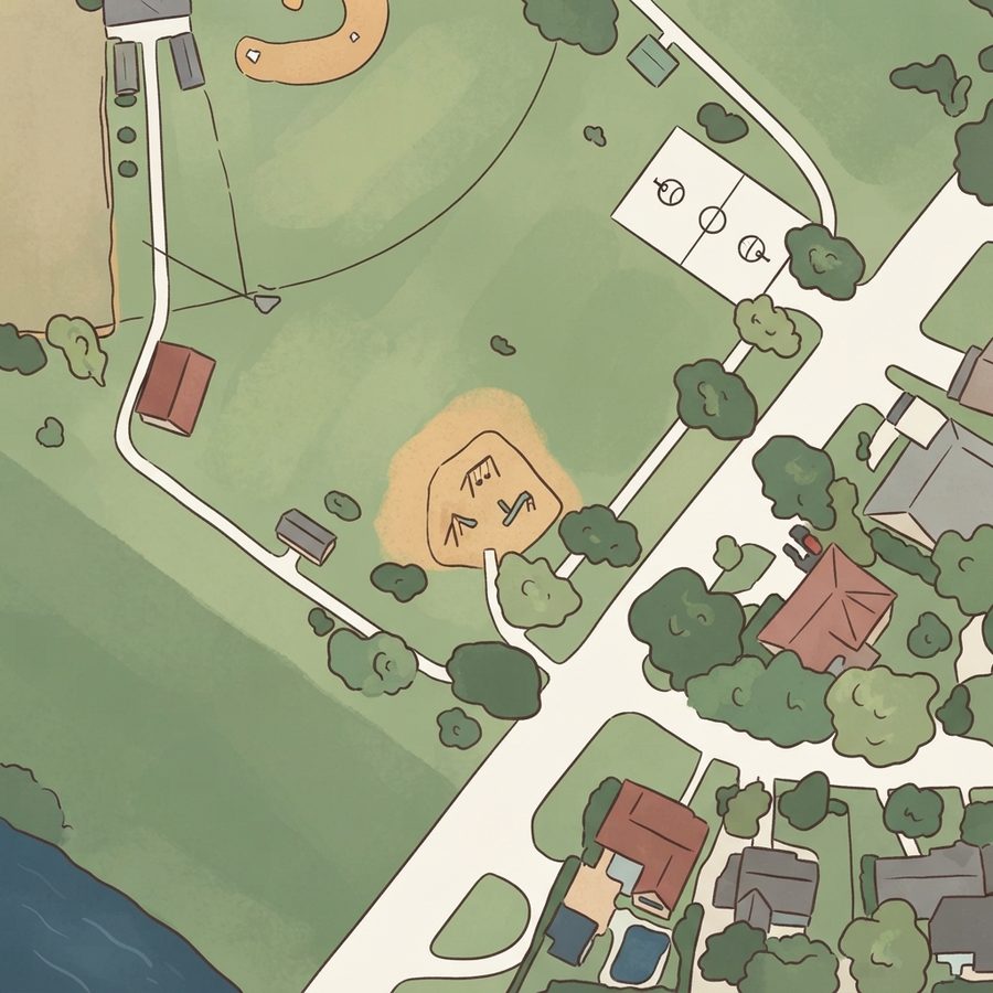 Illustrated map of Central Little League Park