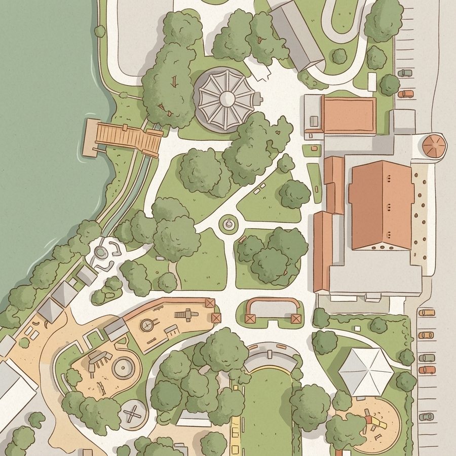 Illustrated map of Central Park