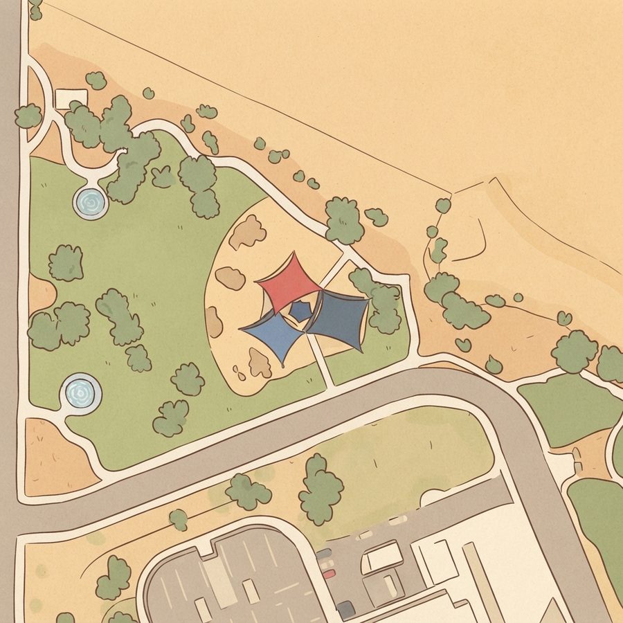 Illustrated map of Cesar Chavez Park