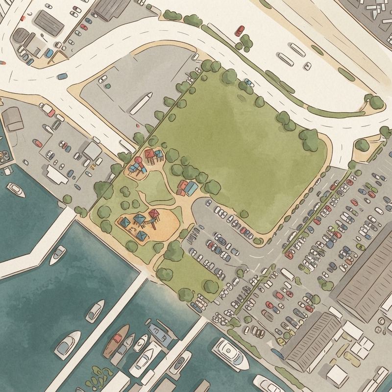 Illustrated map of Cesar Chavez Park
