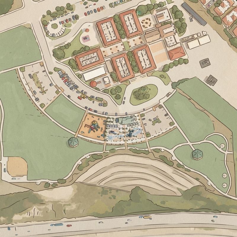 Illustrated map of Cesar Solis Community Park
