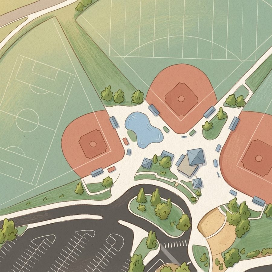 Illustrated map of Challenger Regional Park