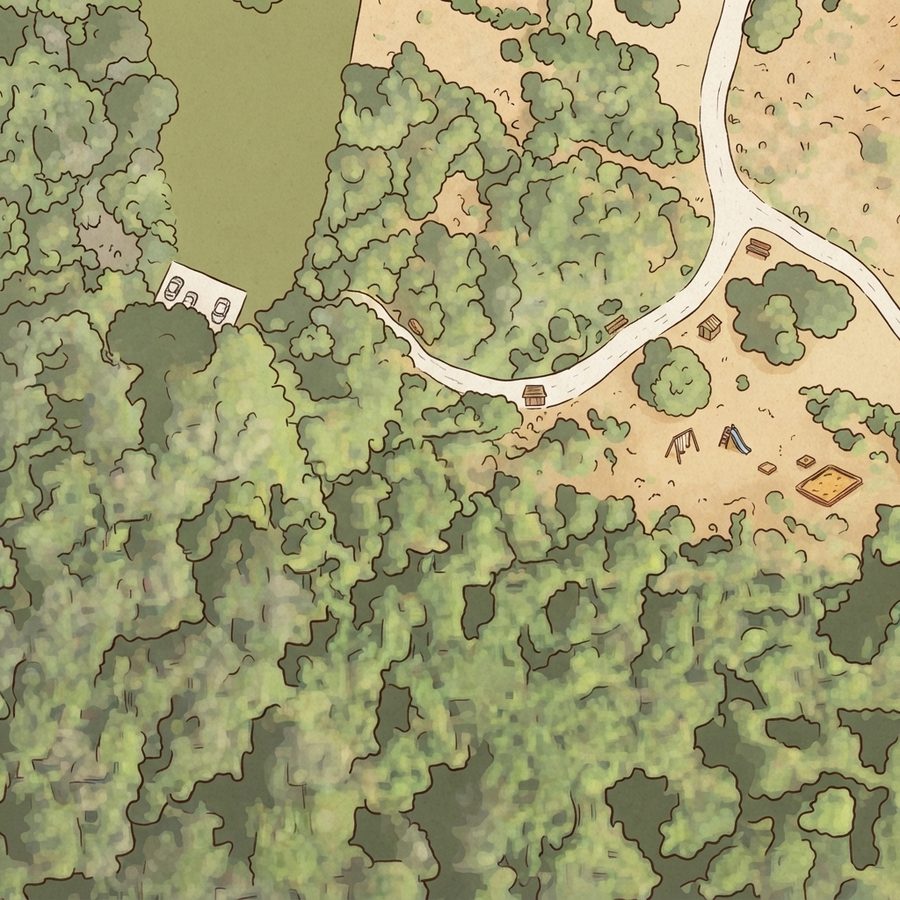 Illustrated map of Challenger Seven Memorial Park
