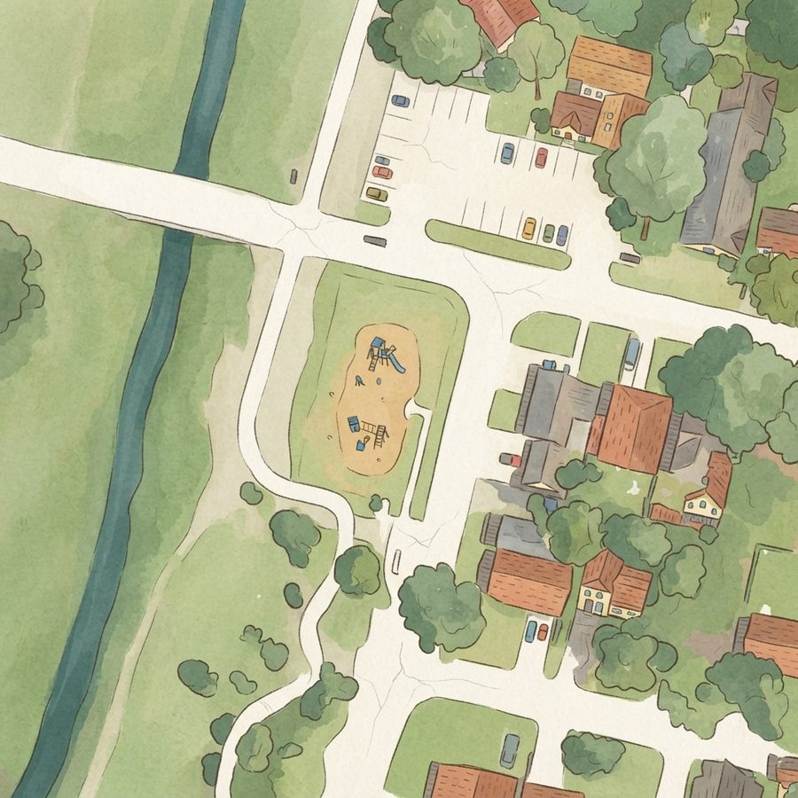 Illustrated map of Channelwood Park