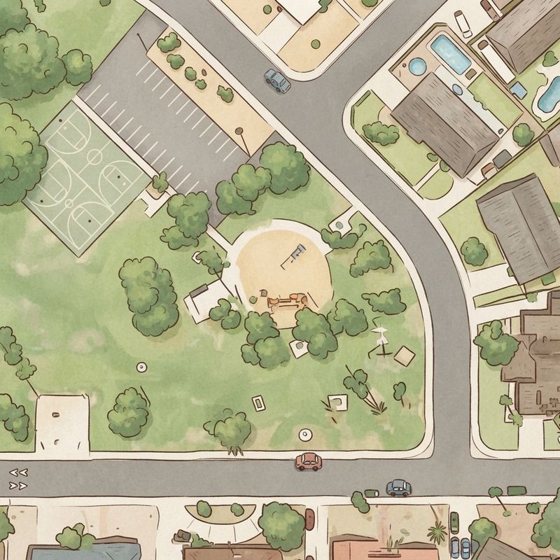 Illustrated map of Chaparral Park Playground