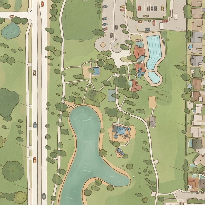 Illustrated map of Chaparral Park
