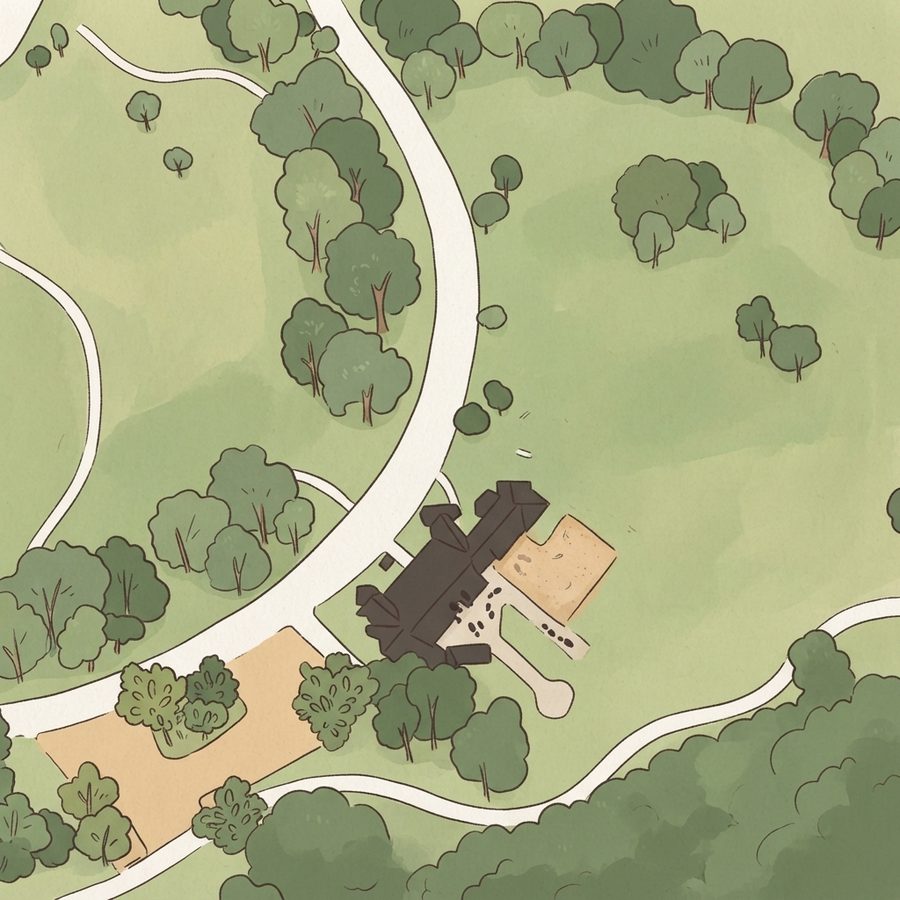 Illustrated map of Charles H. Milby Park