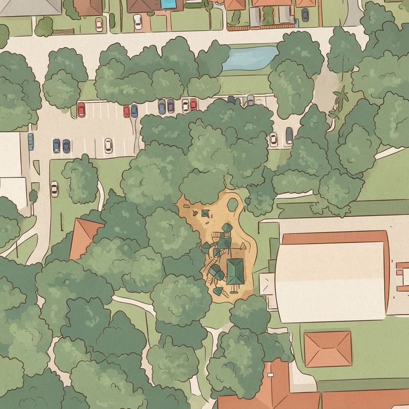Illustrated map of Charles Hadley Park