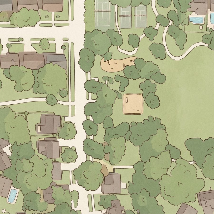 Illustrated map of Charles Seaman Park