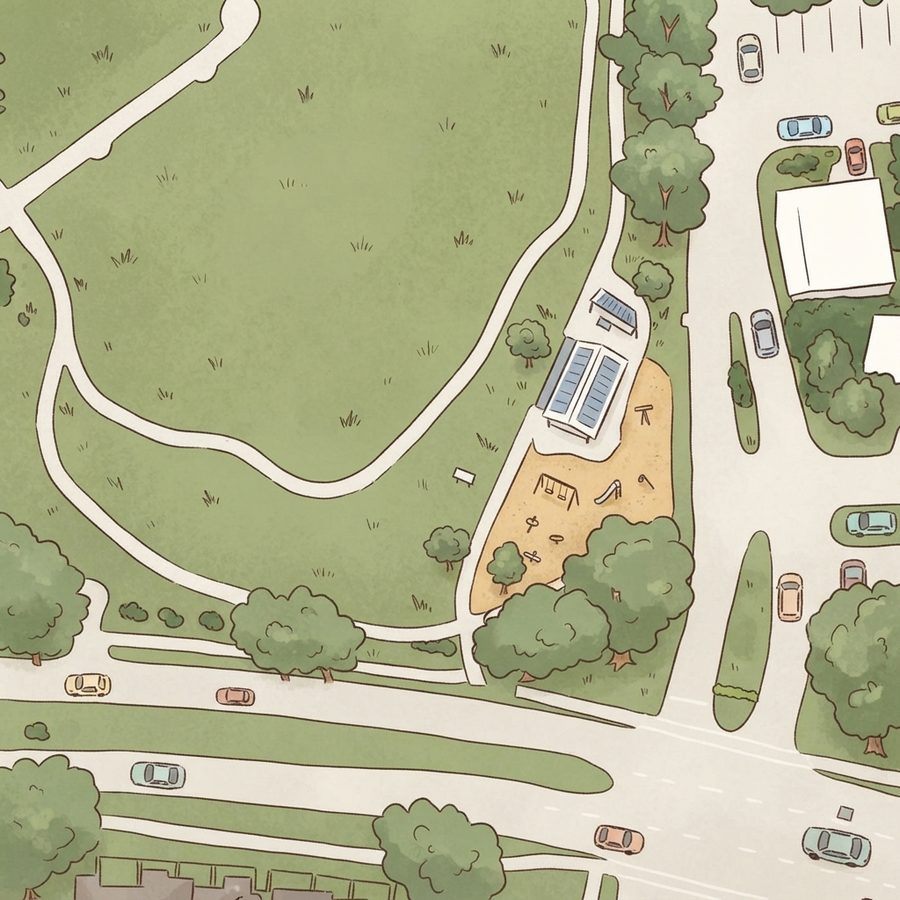 Illustrated map of Charles W. Austin Park