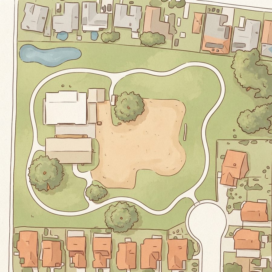 Illustrated map of Charleston Heights Park