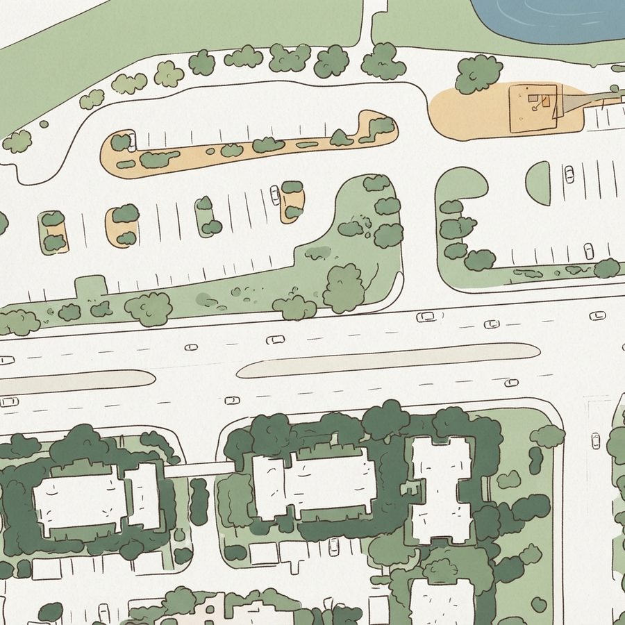 Illustrated map of Charlie Frias Park