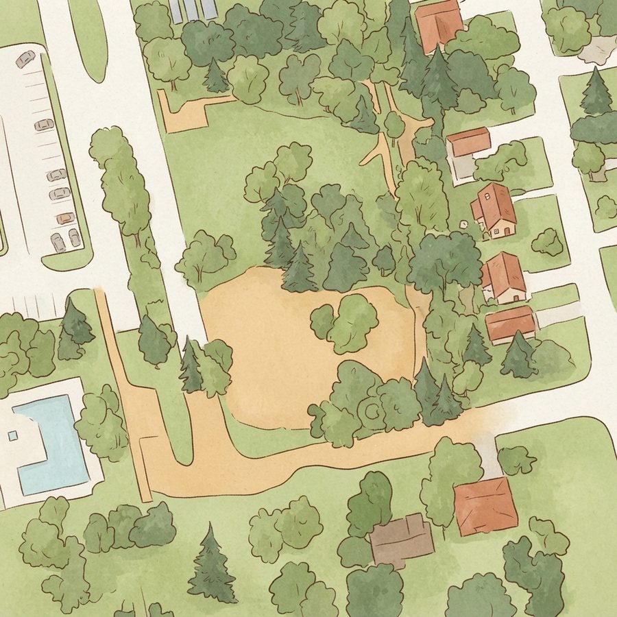 Illustrated map of Charlie Gant Park