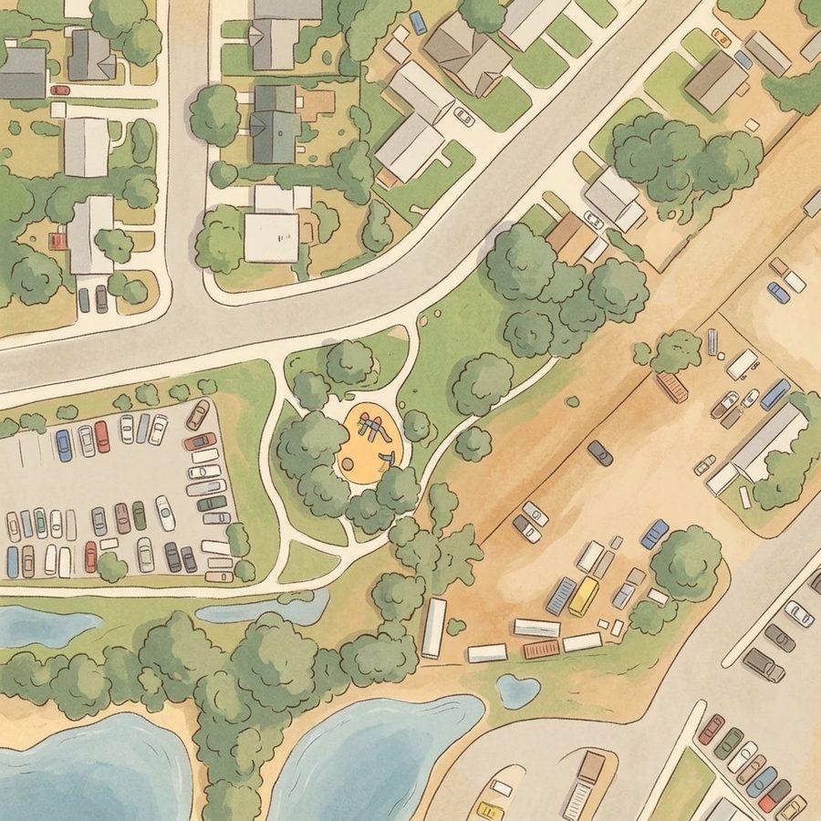Illustrated map of Chase Park