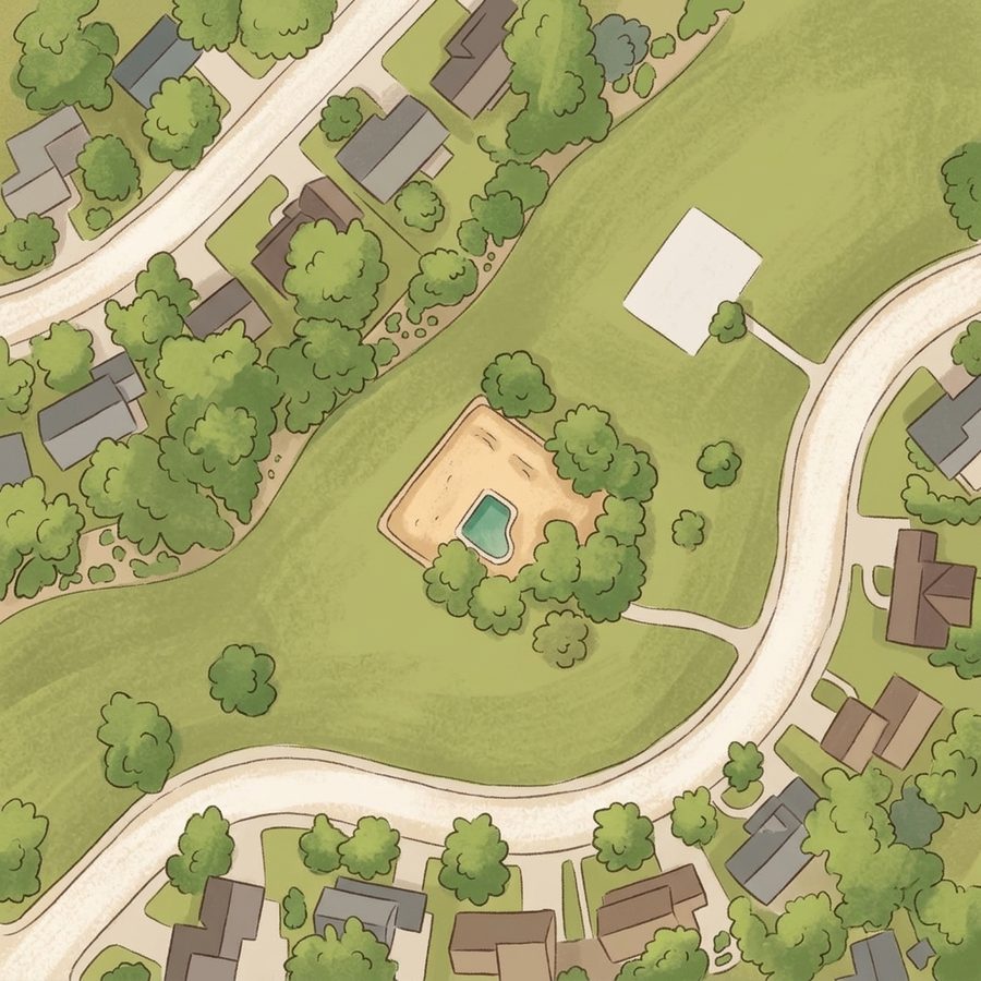 Illustrated map of Cherry Park