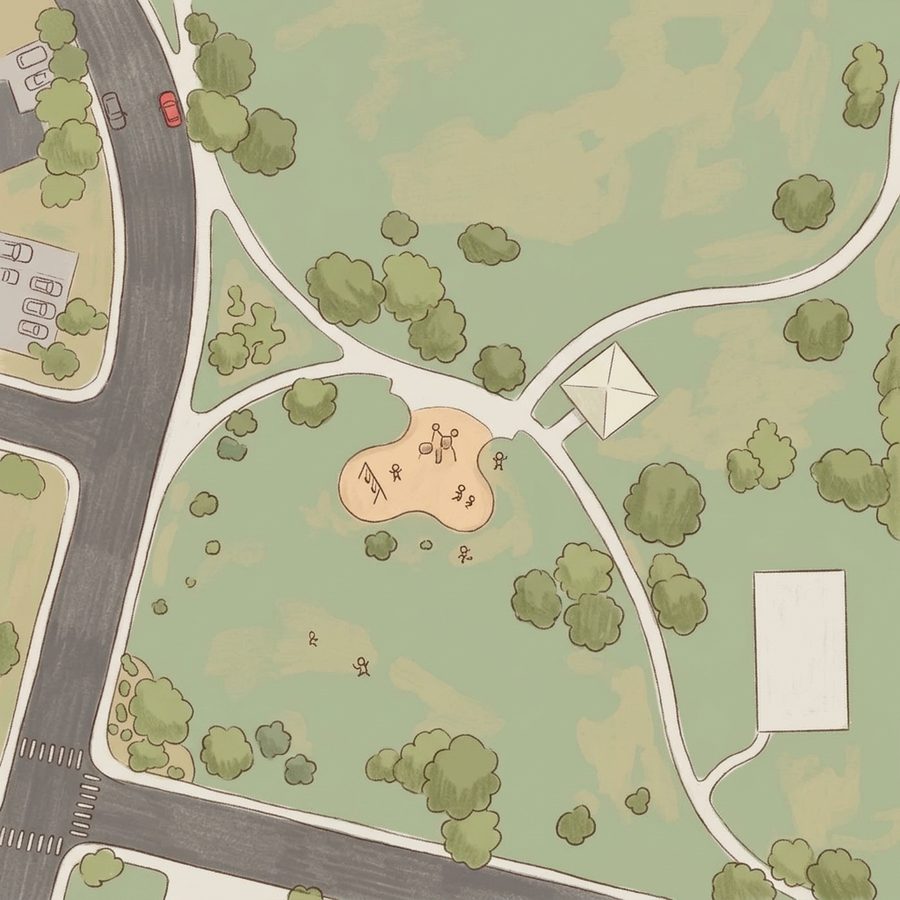 Illustrated map of Cherry Park Pavilion