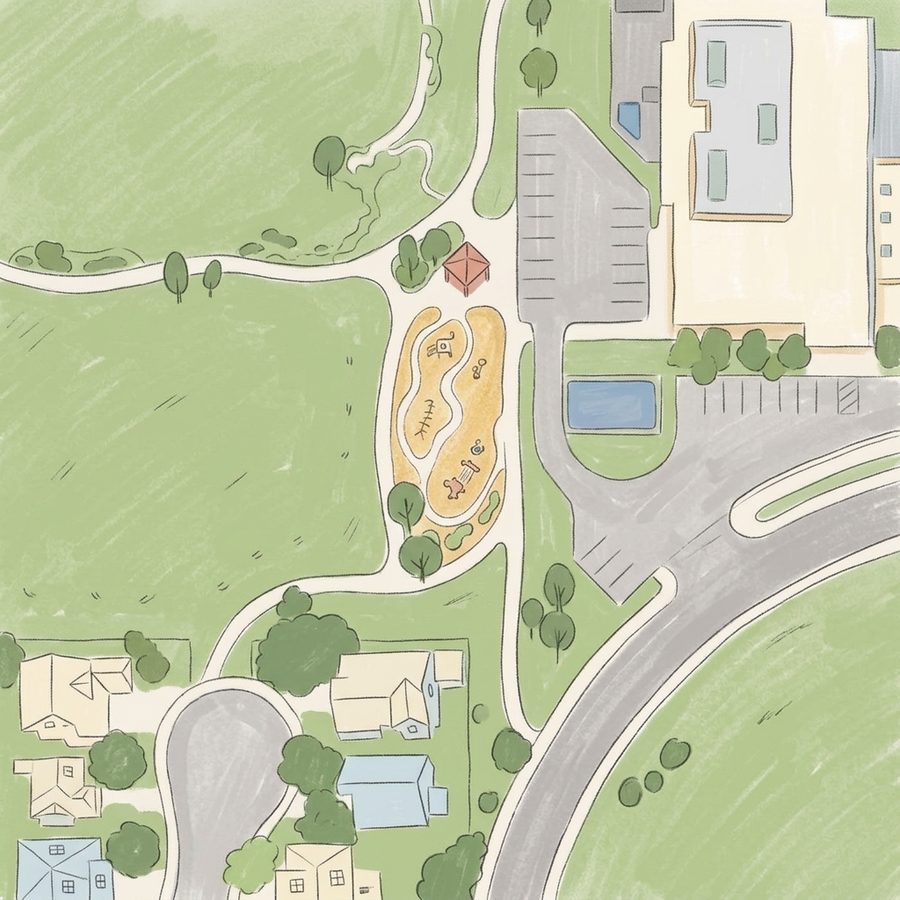 Illustrated map of Cherrywood Park