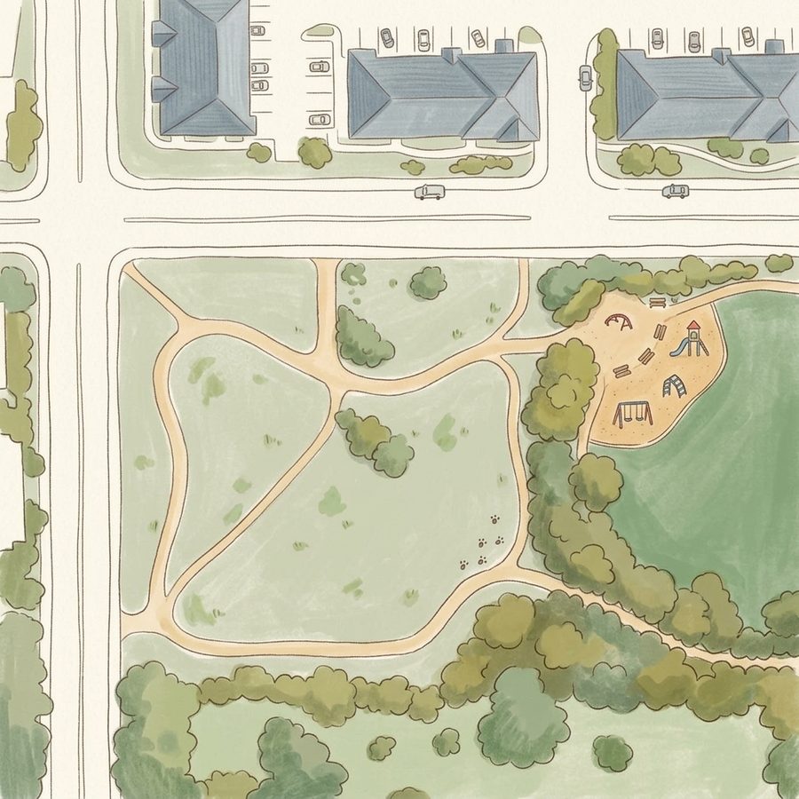 Illustrated map of Cheyenne/Arapaho Park