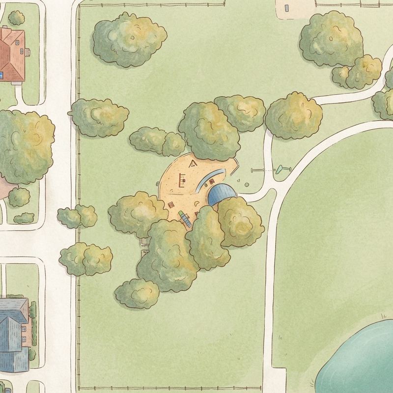 Illustrated map of Cheyenne Park