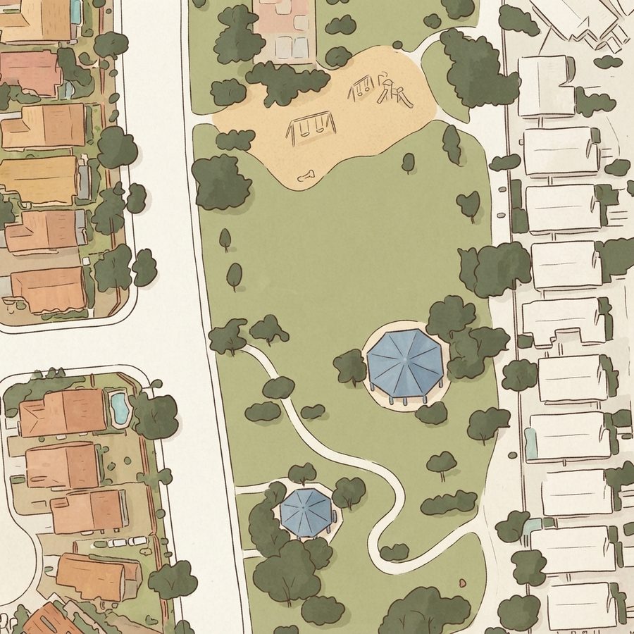 Illustrated map of Cheyenne Ridge Park