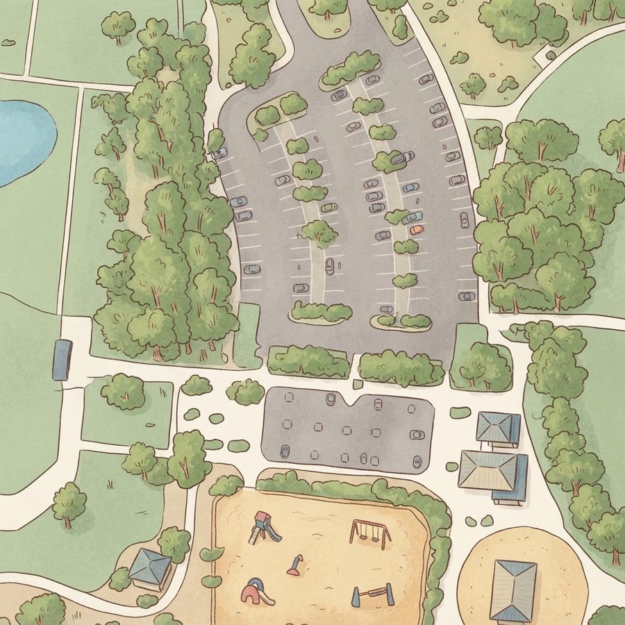Illustrated map of Children's Memorial Park