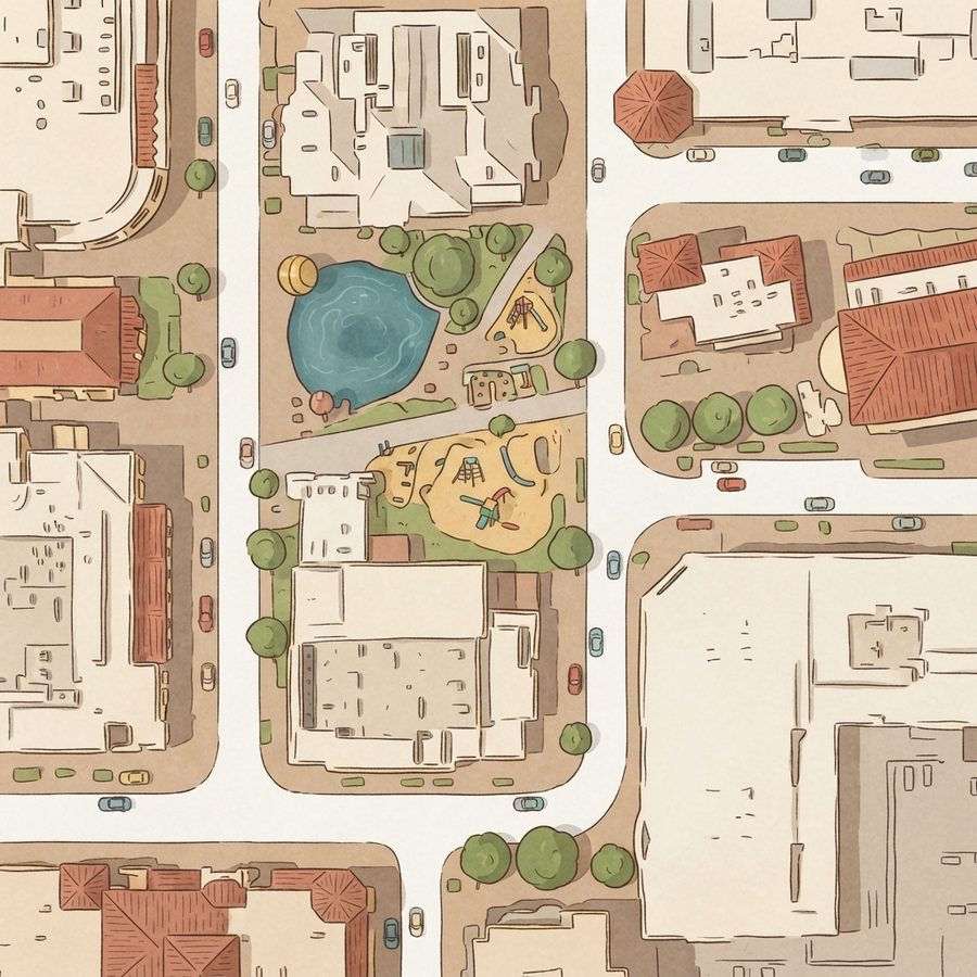 Illustrated map of Children’s Park in Town Square