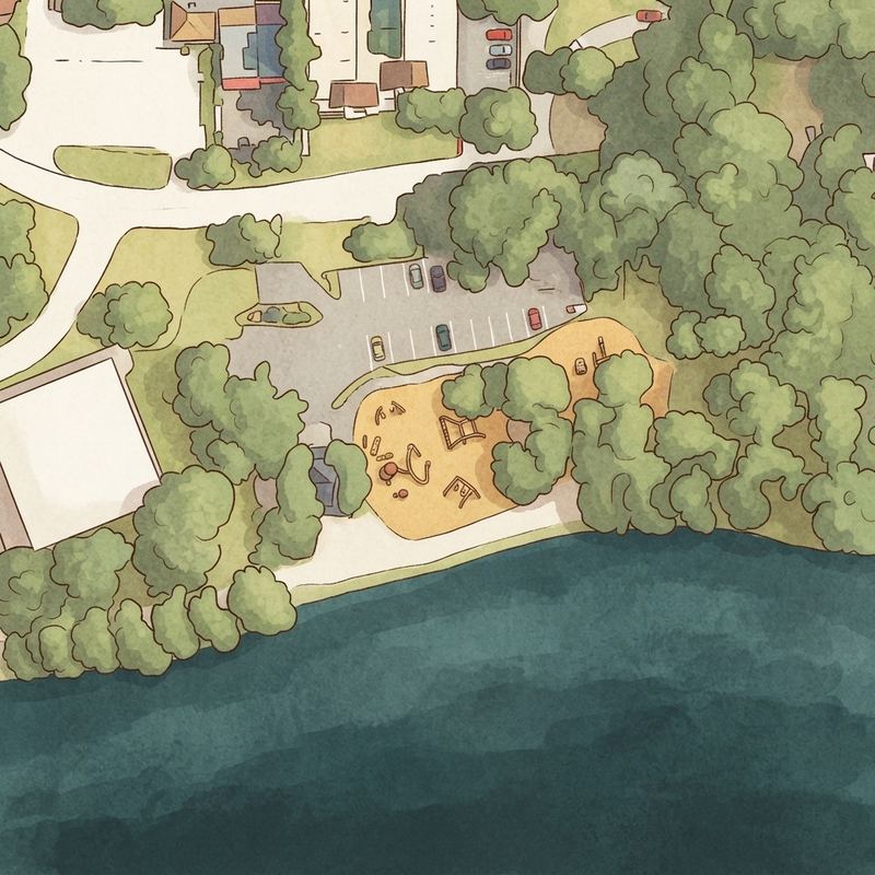 Illustrated map of Childs Play at Bachman Lake Parking Lot