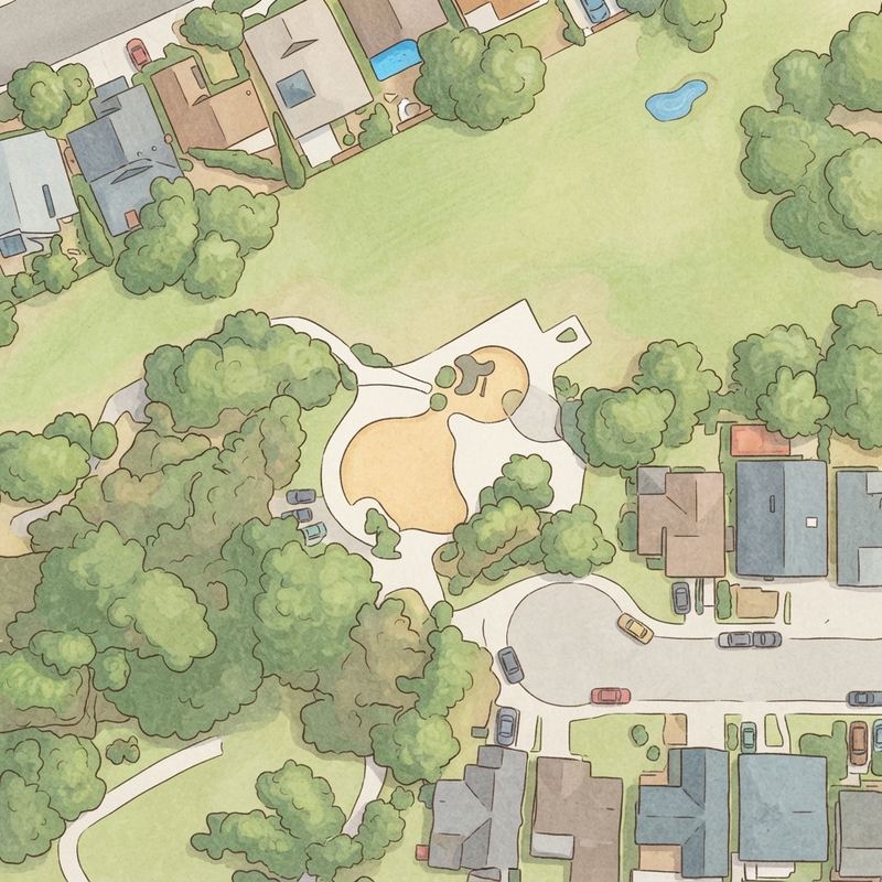 Illustrated map of Christa McAuliffe Park
