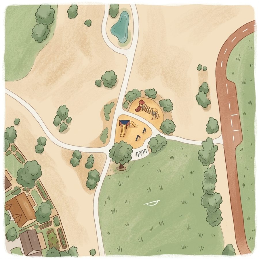 Illustrated map of Christensen Meadows Park