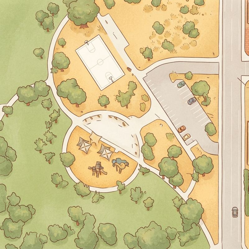 Illustrated map of Christy Cove Park