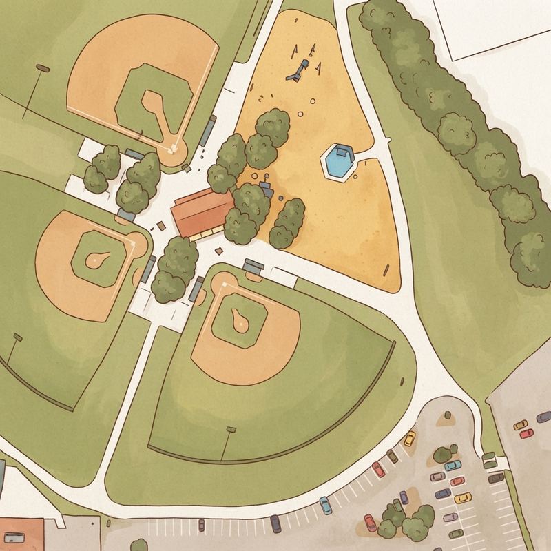 Illustrated map of Chuck Camp