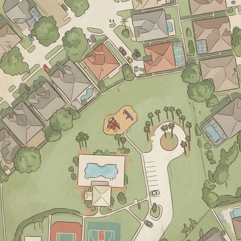 Illustrated map of Churchill Downs Playground