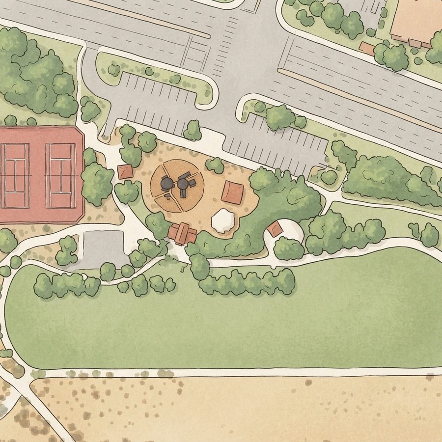 Illustrated map of Cinnamon Ridge Park