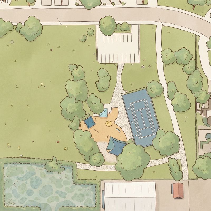 Illustrated map of Circle G Park Playground