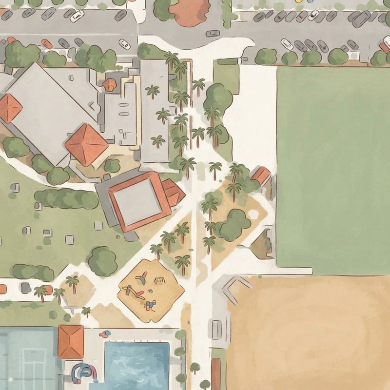 Illustrated map of City Heights Square Mini Park