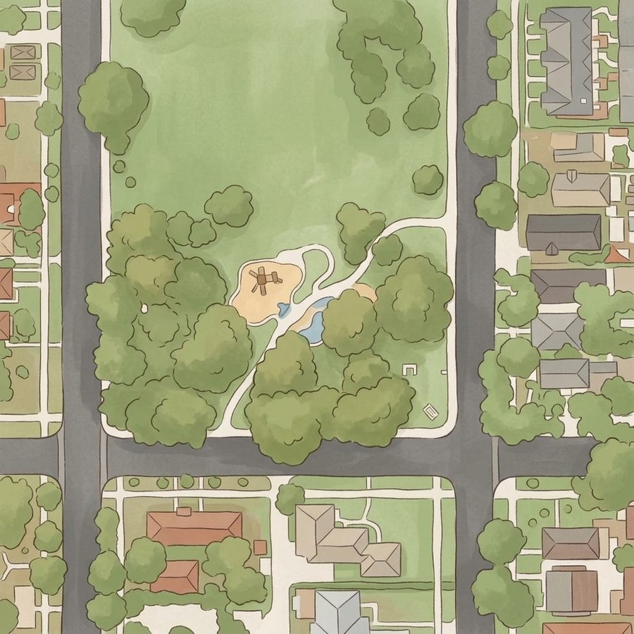 Illustrated map of City of Nairobi Park