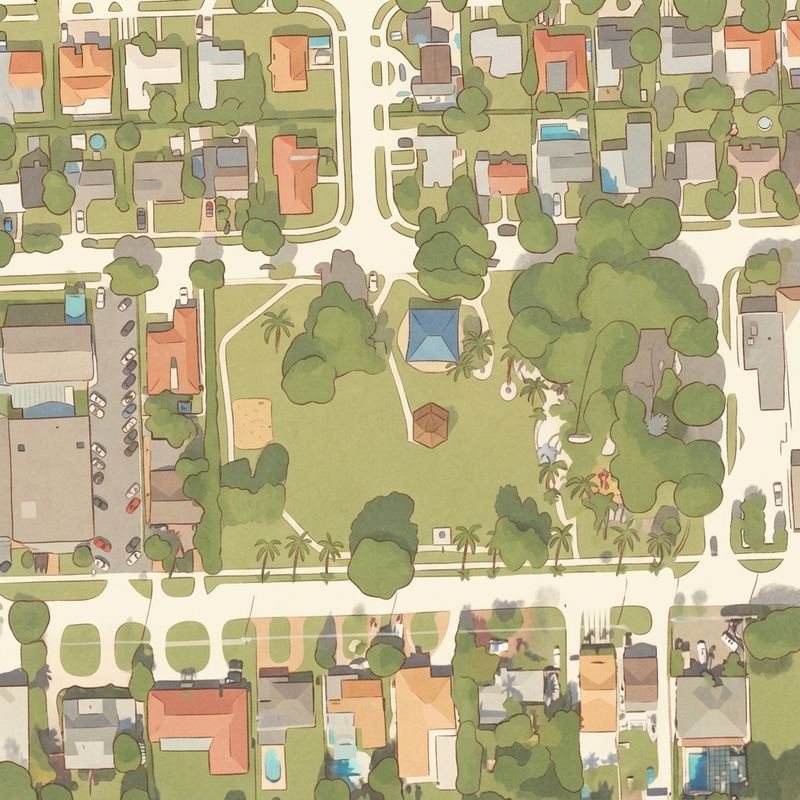 Illustrated map of City of West Miami - Edmund P. Cooper Park