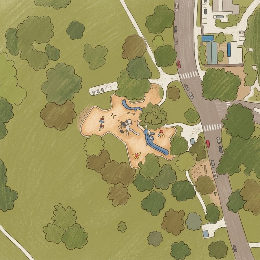 Illustrated map of City Park Playground