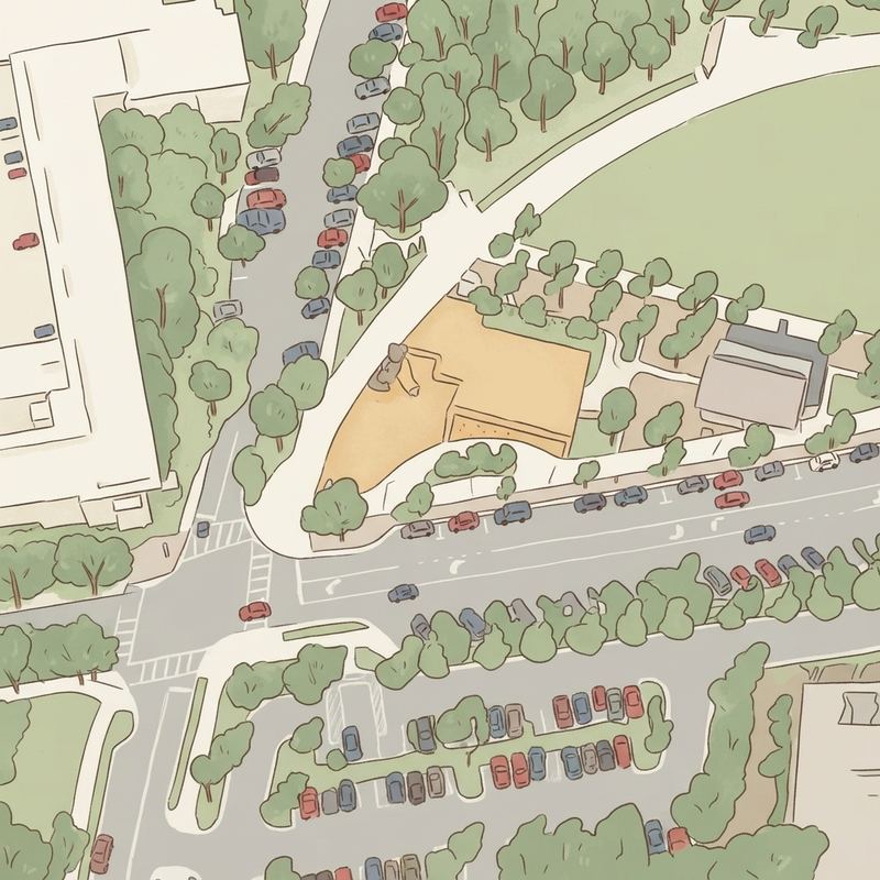 Illustrated map of City Springs Splash Pad