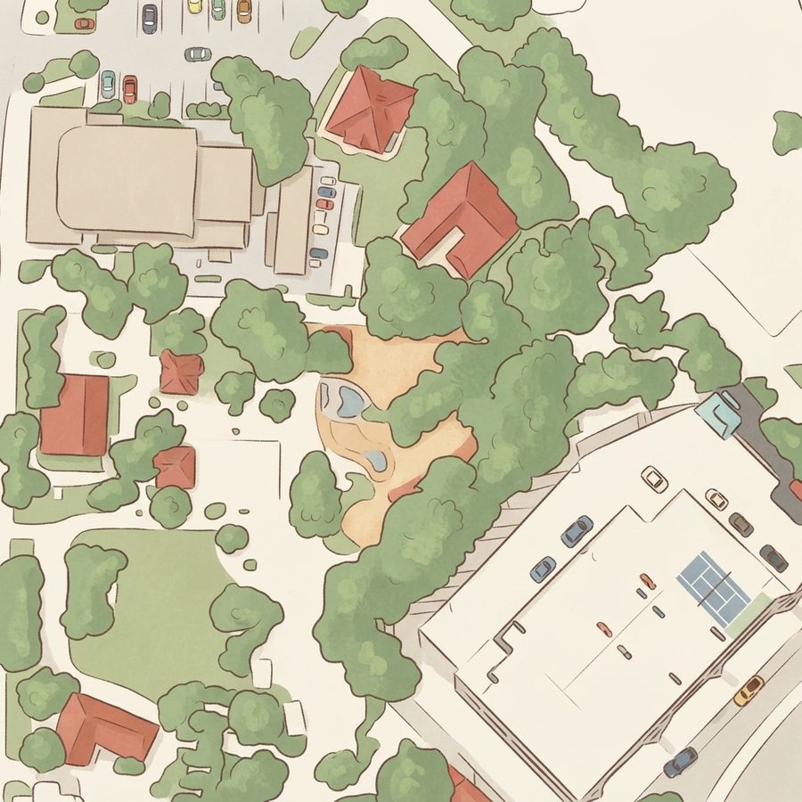 Illustrated map of Civic Park at Hemisfair