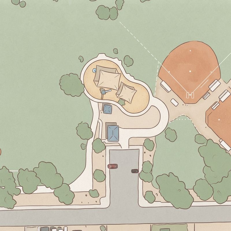 Illustrated map of Clarence B. Hayes Memorial Park