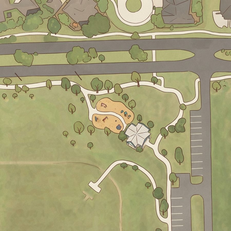 Illustrated map of Clarence E. Sasser Park