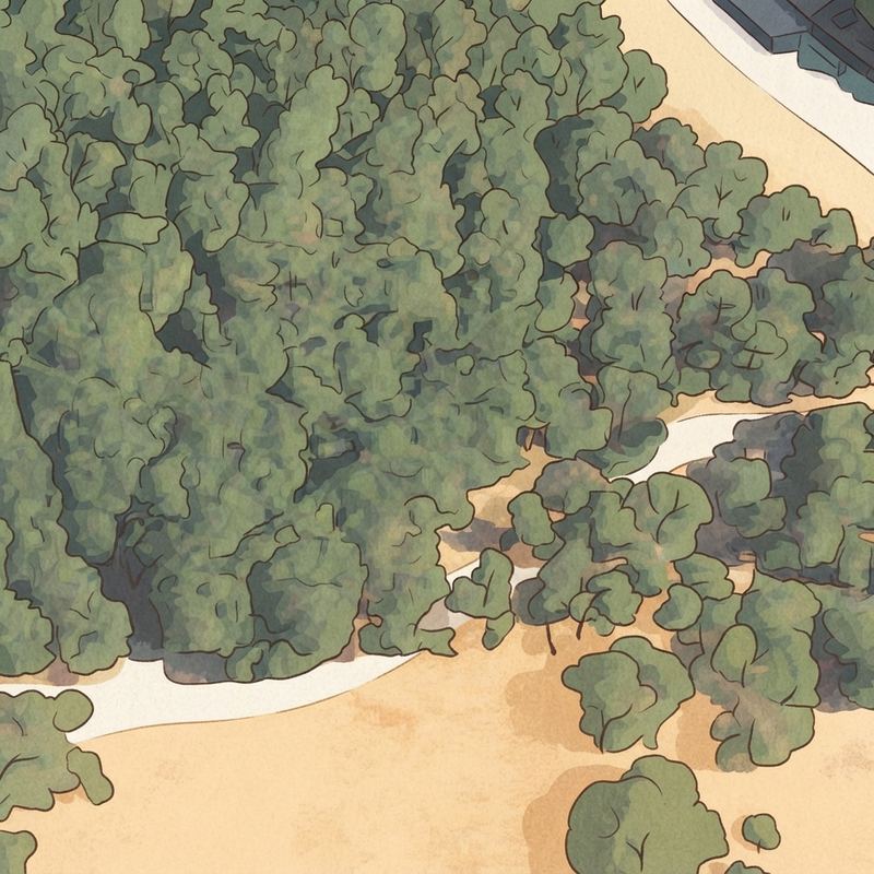 Illustrated map of Clarence Thompson Park